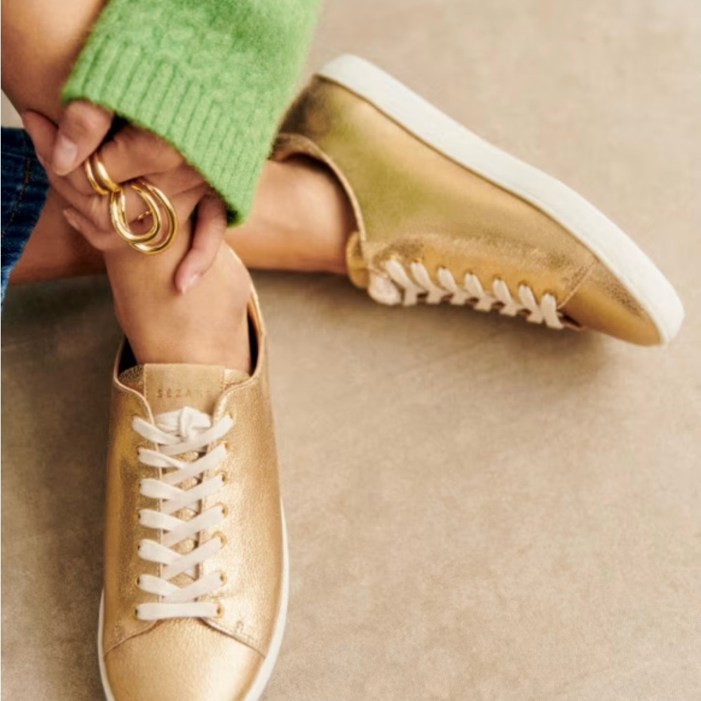 Sezane Gold Sneakers